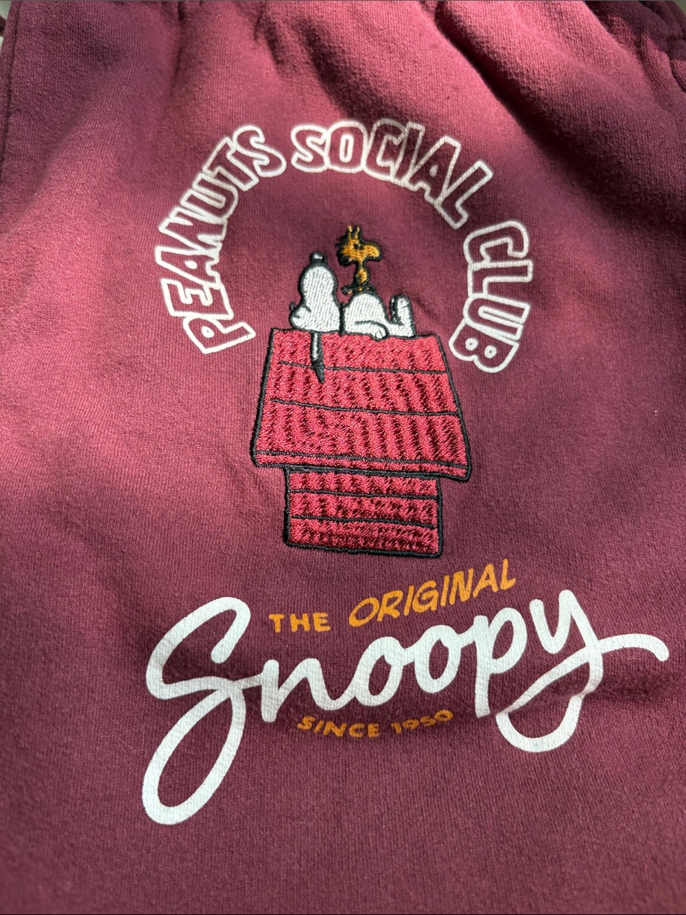 Peanuts Burgundy Snoopy & Woodstock Joggers